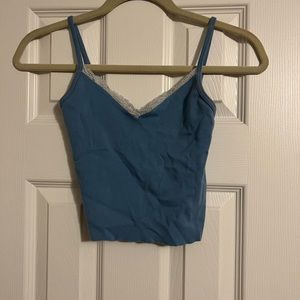 John Galt Brandy Melville lace blue tank top.